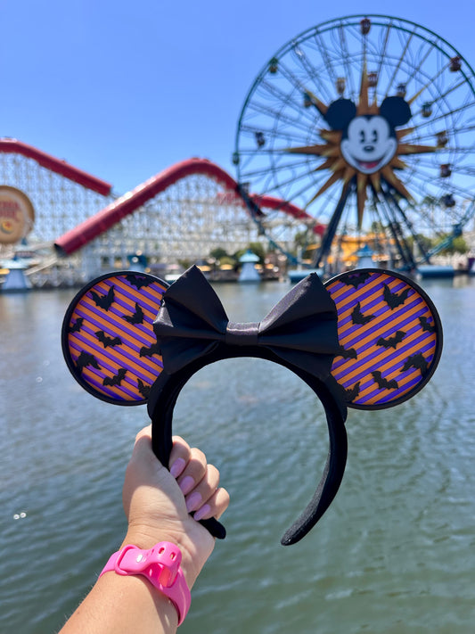 Orange/Purple Haunted Bat Ears