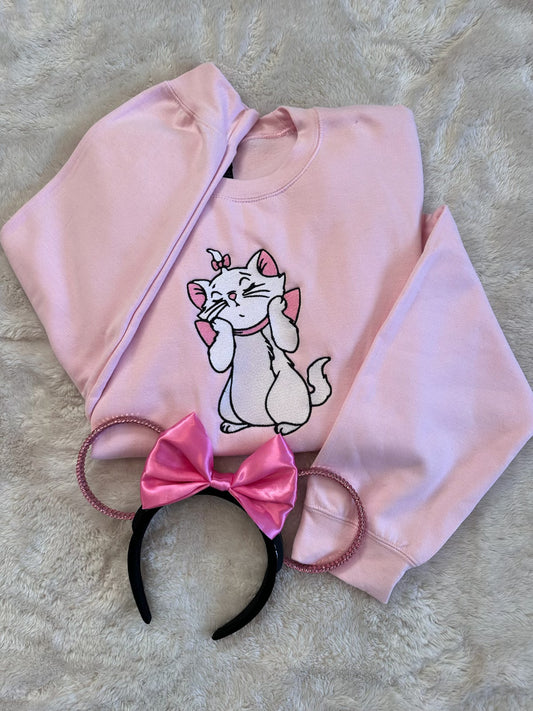 Embroidered Cute Kitty Crewneck(SWEATER ONLY)